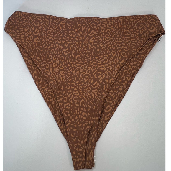 NWT Stone Fox Swim Sumatra Bikini Bottom, Wild Cat, Brown/Tan, size Medium - Picture 2 of 16